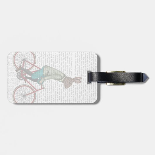 Kaninchen auf dem Fahrrad 2 Gepäckanhänger (Rückseite horizontal)