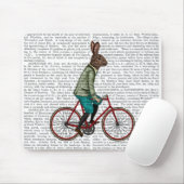 Kaninchen auf dem Fahrrad 2 Mousepad (Mit Mouse)