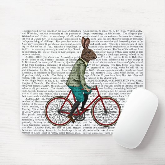 Kaninchen auf dem Fahrrad 2 Mousepad (Mit Mouse)
