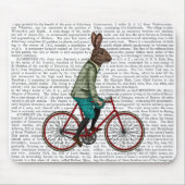 Kaninchen auf dem Fahrrad 2 Mousepad (Vorne)
