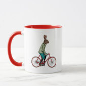Kaninchen auf dem Fahrrad 2 Tasse (Links)