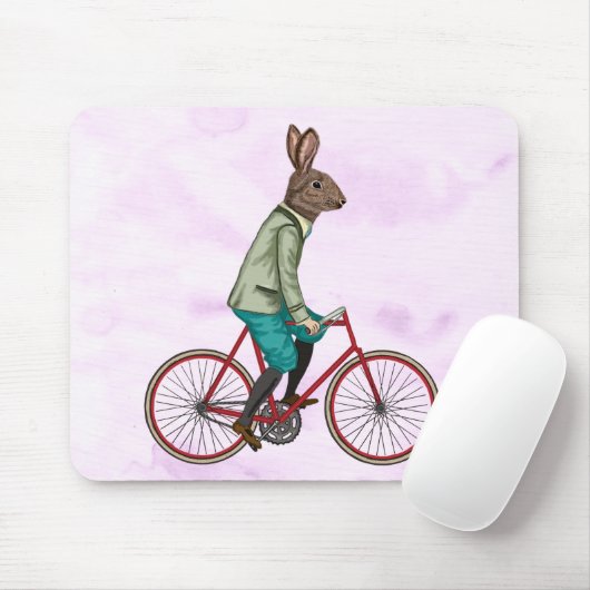 Kaninchen auf dem Fahrrad 3 Mousepad (Mit Mouse)
