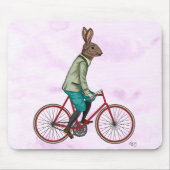 Kaninchen auf dem Fahrrad 3 Mousepad (Vorne)