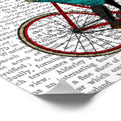 Kaninchen auf dem Fahrrad Poster (Ecke)