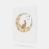 Kaninchen auf dem Mond Acrylschild (Winkel)