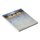 Kaninchen auf dem Mond Personalisierte Sternenhimm Notizblock (angewinkelt)