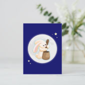 Kaninchen auf dem Mond Postkarte (Stehend Vorderseite)