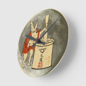 Kaninchen auf dem Mond Runde Wanduhr (Winkel)