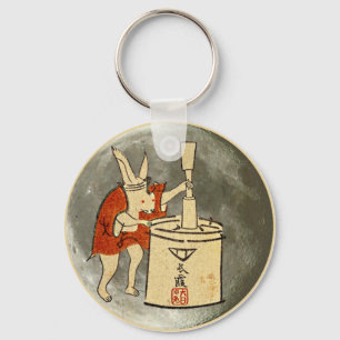 Kaninchen auf dem Mond Schlüsselanhänger