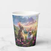 Kaninchen auf Friedlichem Abend Pappbecher (Rückseite)
