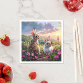 Kaninchen auf Friedlichem Abend Serviette (Beispiel)