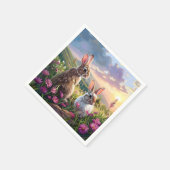 Kaninchen auf Friedlichem Abend Serviette (Ecke)