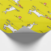 Kaninchen auf gelbem Hintergrund Geschenkpapier (Ecke)