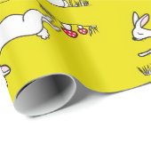 Kaninchen auf gelbem Hintergrund Geschenkpapier (Rolleneckpunkt)