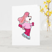 Kaninchen auf Ice-Skaten mit Ice-Skaten Karte (Gelbe Blume)