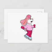 Kaninchen auf Ice-Skaten mit Ice-Skaten Postkarte (Vorne/Hinten)
