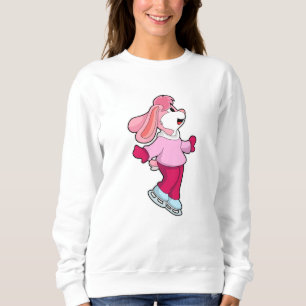 Kaninchen auf Ice-Skaten mit Ice-Skaten Sweatshirt