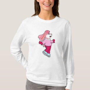 Kaninchen auf Ice-Skaten mit Ice-Skaten T-Shirt