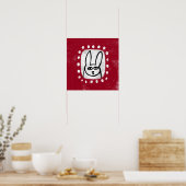Kaninchen auf Red Poster Wall Art (Küche)