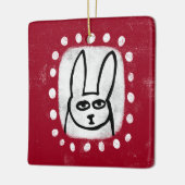 Kaninchen auf Rotem Ornament (Links)