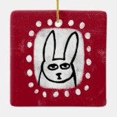 Kaninchen auf Rotem Ornament (Rückseite)