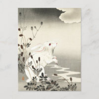 Kaninchen auf Vollmondmalerei von Ohara Koson