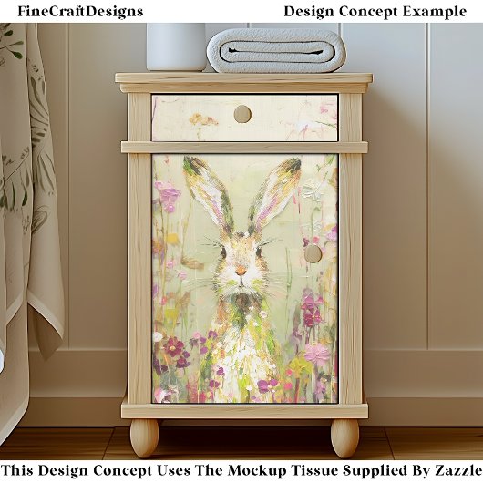 Kaninchen auf Wiese der Wildblumen EE3R Entdeckung Seidenpapier