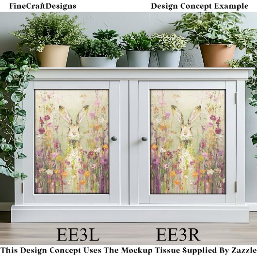 Kaninchen auf Wiese der Wildblumen EE3R Entdeckung Seidenpapier