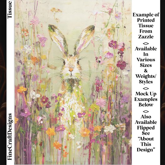Kaninchen auf Wiese der Wildblumen EE3R Entdeckung Seidenpapier