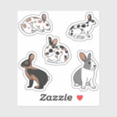 Kaninchen Aufkleber (Blatt)