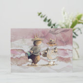 Kaninchen aus zerrissenem Papier Einladung (Stehend Vorderseite)