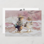 Kaninchen aus zerrissenem Papier Einladung (Vorne/Hinten)