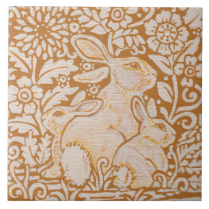 Kaninchen & Babys Keramik 6" Tile Trivet Art Fliese