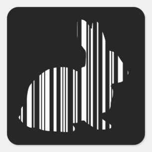 KANINCHEN-BAR-CODE Häschen-Hase-Barcode-Muster Quadratischer Aufkleber