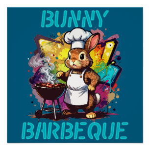 Kaninchen-Barbecue Poster