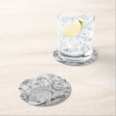 Kaninchen bei Blume Runder Pappuntersetzer (Vor Ort)