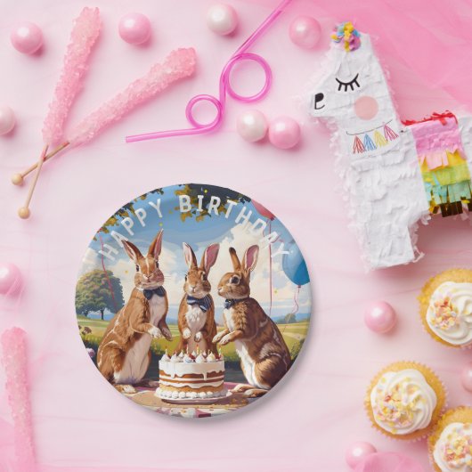 Kaninchen bei Krawatte Pappteller (Party)