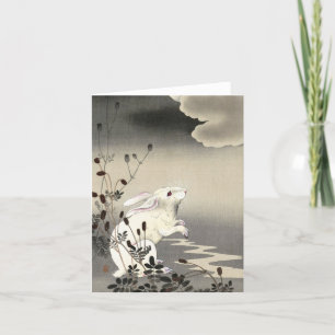 Kaninchen bei Vollmond von Ohara Koson Dankeskarte