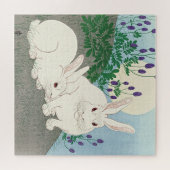 Kaninchen bei Vollmond von Ohara Koson, Puzzle (Horizontal)