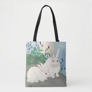 Kaninchen bei Vollmond von Ohara Koson, Tasche