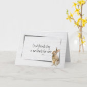 Kaninchen Beileid zum Loss von Holz Karte (Gelbe Blume)