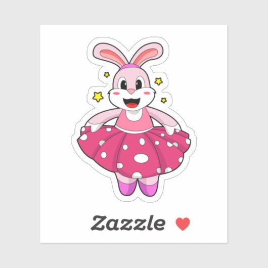 Kaninchen beim Balletttanz Aufkleber (Blatt)