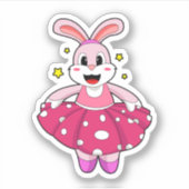 Kaninchen beim Balletttanz Aufkleber (Vorderseite)