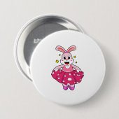 Kaninchen beim Balletttanz Button (Vorne & Hinten)