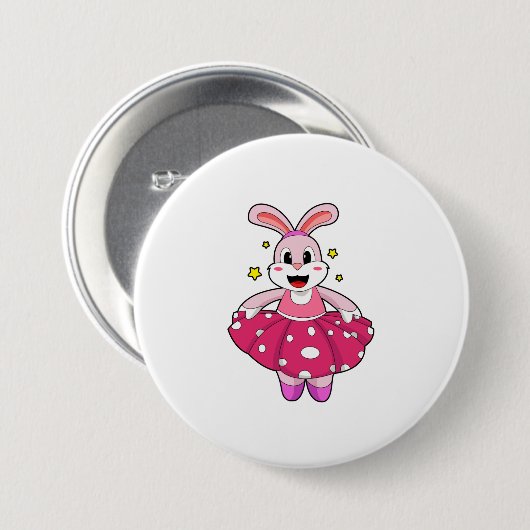 Kaninchen beim Balletttanz Button (Vorne & Hinten)