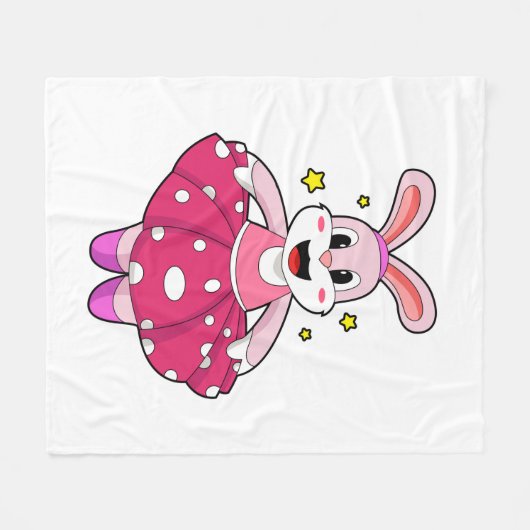 Kaninchen beim Balletttanz Fleecedecke (Vorderseite (Horizontal))