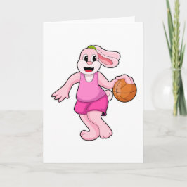 Kaninchen beim Basketballsport Karte