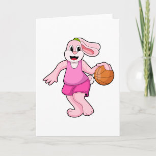 Kaninchen beim Basketballsport Karte