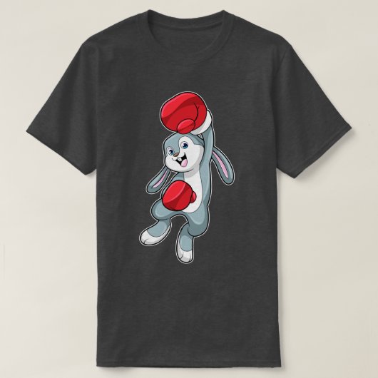 Kaninchen beim Boxen mit Boxhandschuhen 2 T-Shirt (Design vorne)