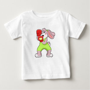 Kaninchen beim Boxen mit Boxhandschuhen Baby T-shirt